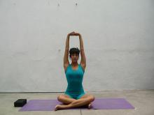 Parvatasana in Svastikasana by Iyengar Teacher Training Yoga Del Sur