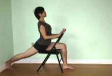 Winne Au Demonstrates Chair Yoga