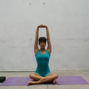 Parvatasana in Svastikasana by Iyengar Teacher Training Yoga Del Sur